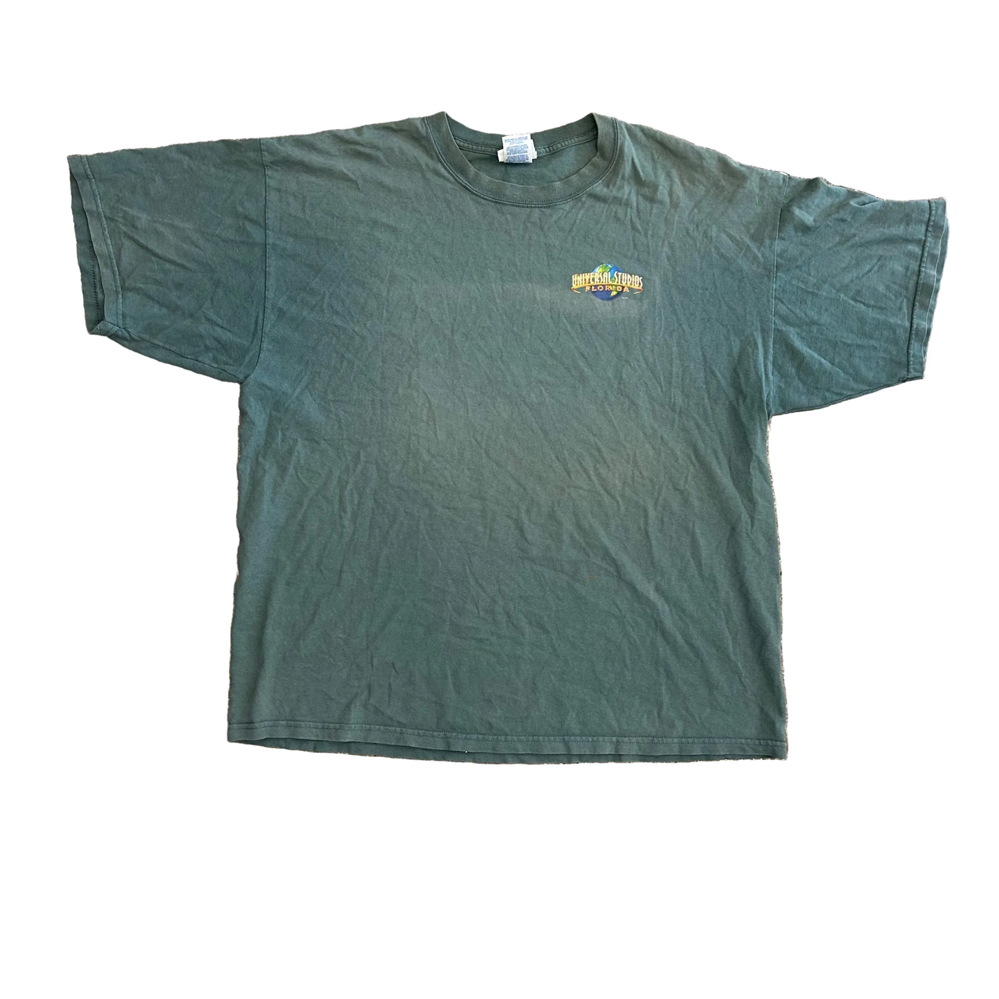 Universal Studios Florida Wish You Were Here Green Faded Tshirt A XLarge - 26" x 30"