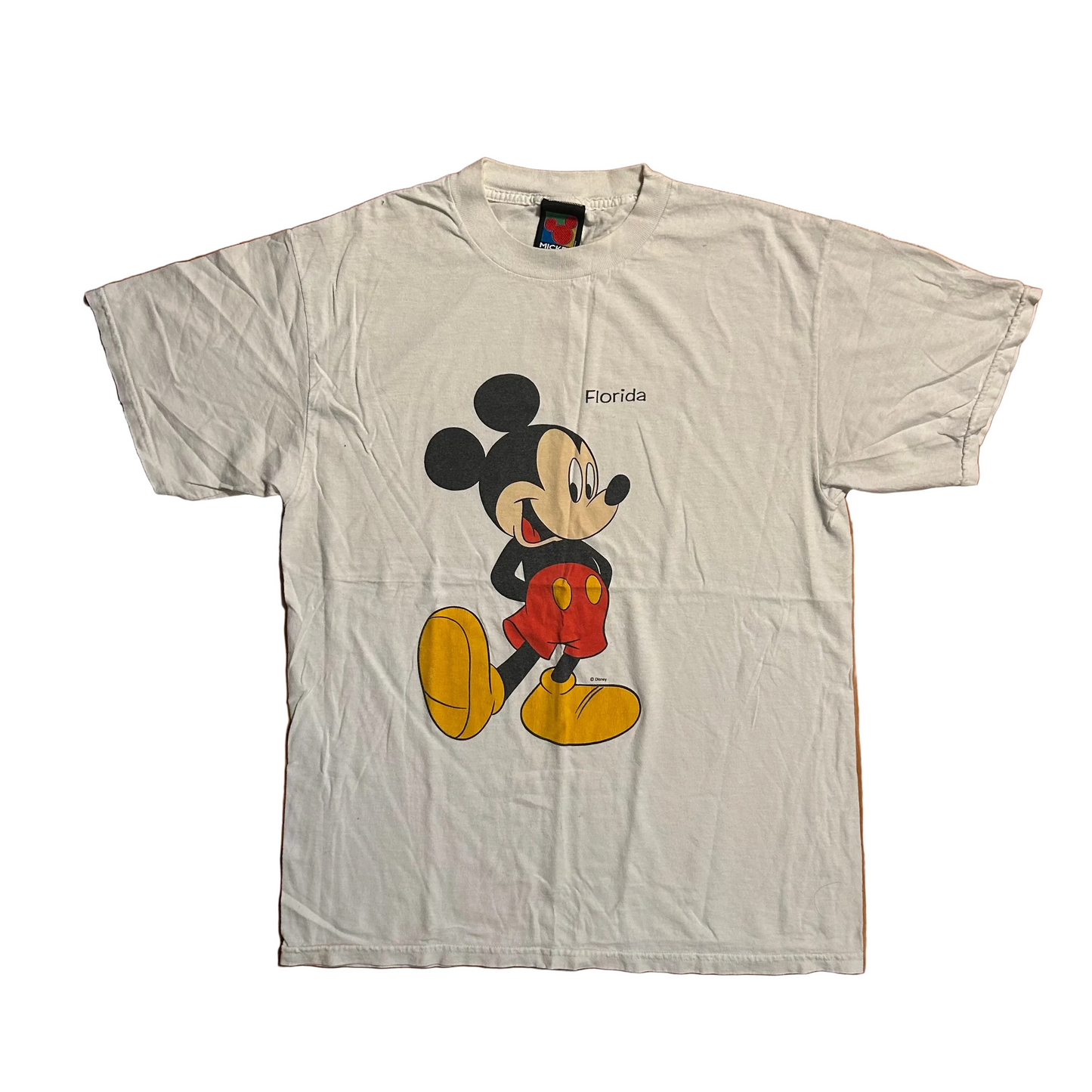 90/00’s Disney Mickey Mouse Florida White Tshirt - Medium - 21.5" x 29"
