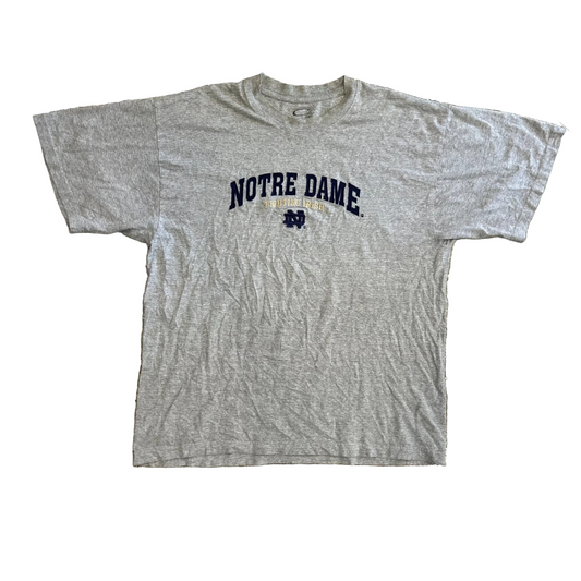 Notre Dame Fighting Irish Embroidered Grey Tshirt - XLarge - 25" x 31"