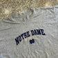 Notre Dame Fighting Irish Embroidered Grey Tshirt - XLarge - 25" x 31"