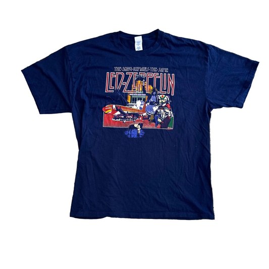 Led Zeppelin Music Navy Blue Tshirt - Large - 23" x 30"