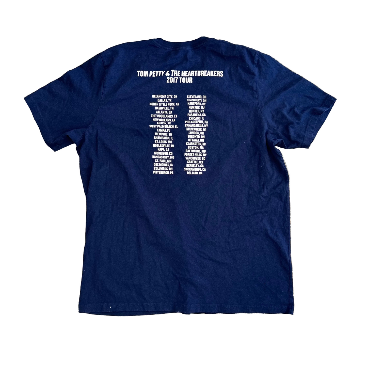 Tom Petty and The Heartbreakers 2017 Music Tour Navy Blue Tshirt - XLarge - 25" x 31"