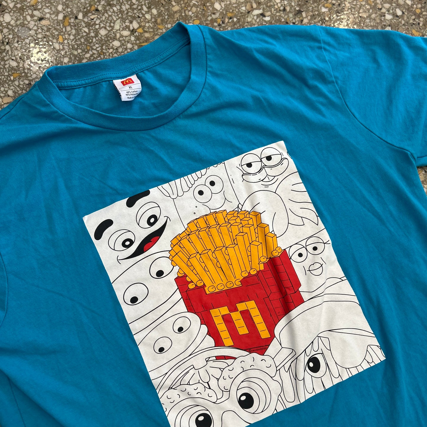 McDonalds Fries Blue Tshirt - Large - 22" x 29"