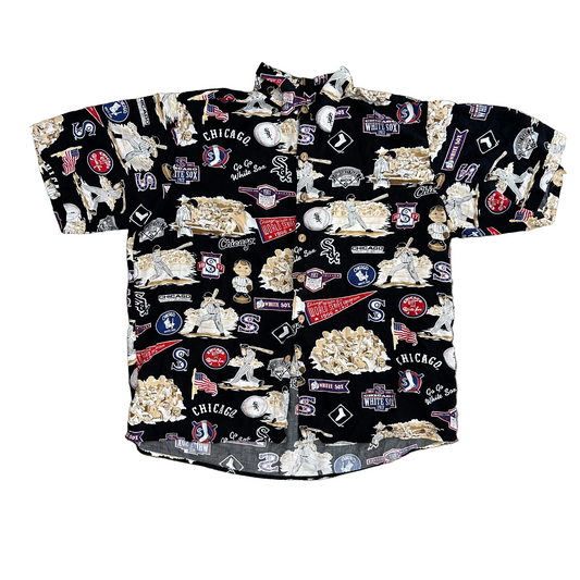 Chicago White Sox MLB Rayon Black Button Up Shirt - XLarge - 27" x 29"