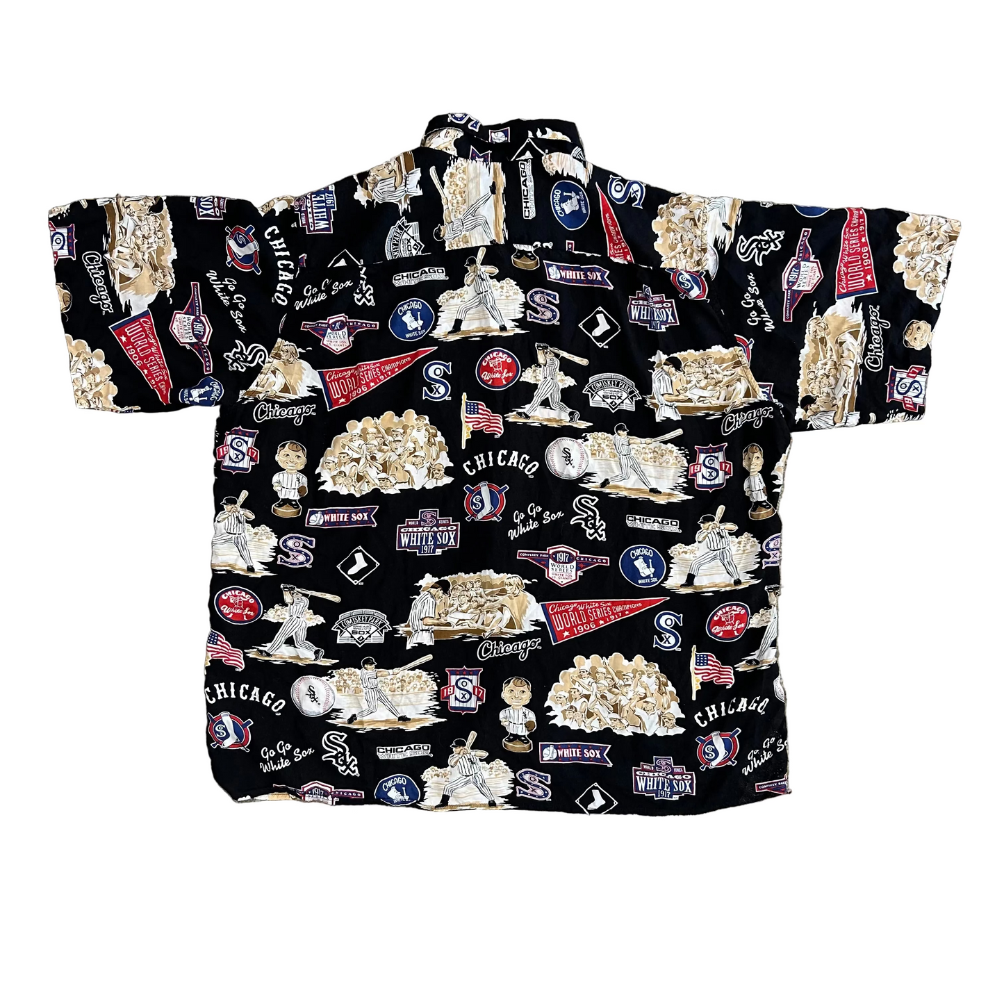 Chicago White Sox MLB Rayon Black Button Up Shirt - XLarge - 27" x 29"