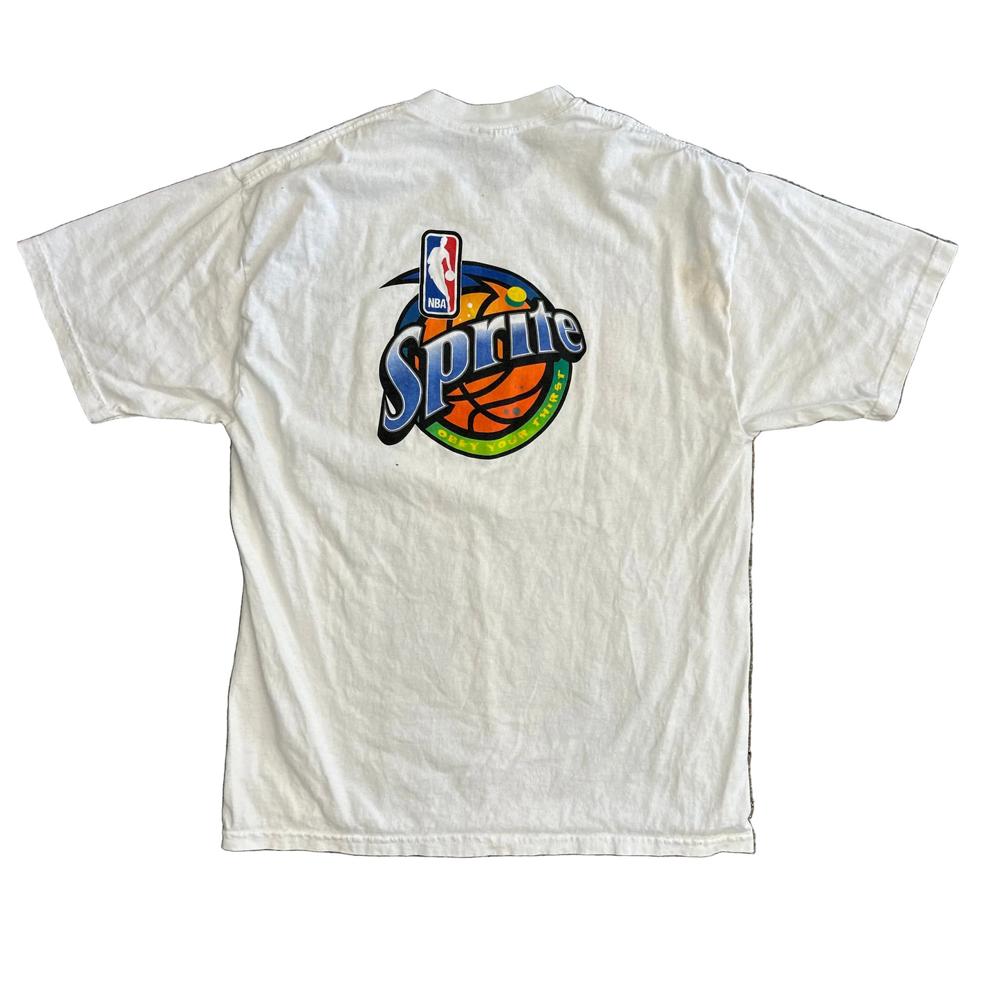2006 NBA Charlotte Bobcats Fan Appreciation FN Sprite White Tshirt - Medium - 21" x 30"