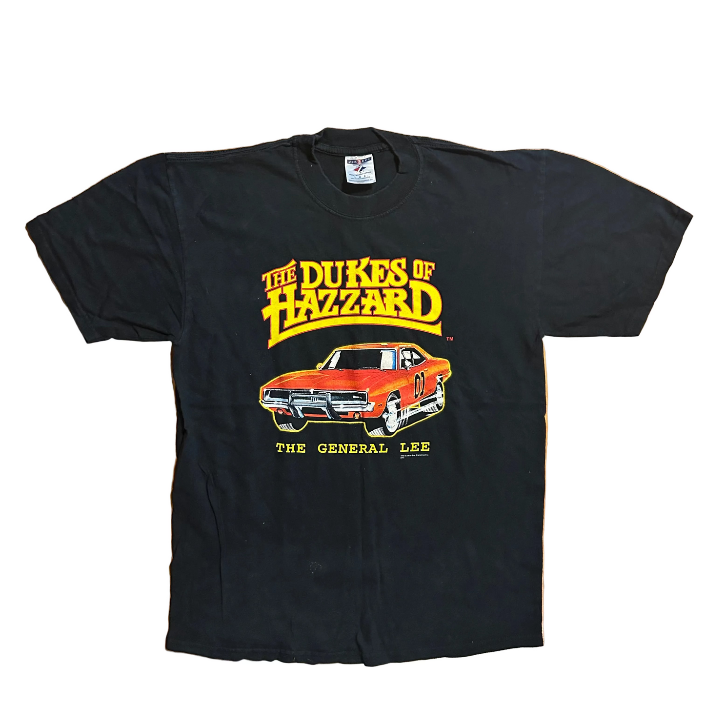 90/00's Jerzees Dukes of Hazzard Warner Bros Black Movie Tshirt - Medium - 21" x 29"