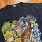 00's Thundercats Cast Lion-O and Villains Faded Black Tshirt - Large - 23" x 27"