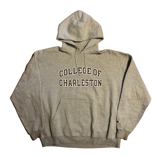 Champion College of Charleston University Grey Hoodie Sweatshirt - XLarge - 26" x 27"