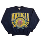 90's Nutmeg University of Michigan Navy Blue Crewneck Sweatshirt - Large - 22" x 25.5"