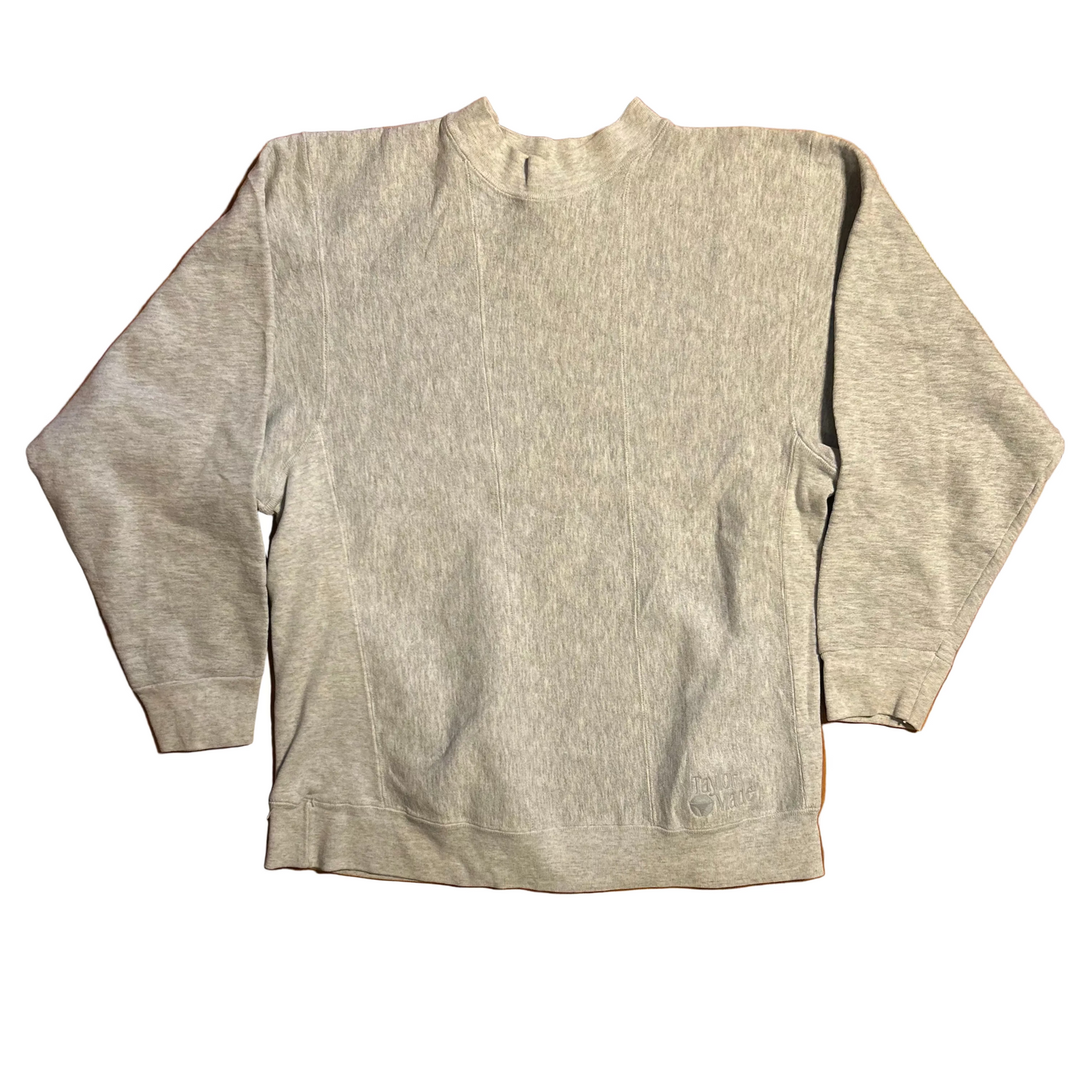 90's Taylor Made Reverse Weave Don't Hold Back Blank Grey Crewneck Sweatshirt - Large - 22" x 28"