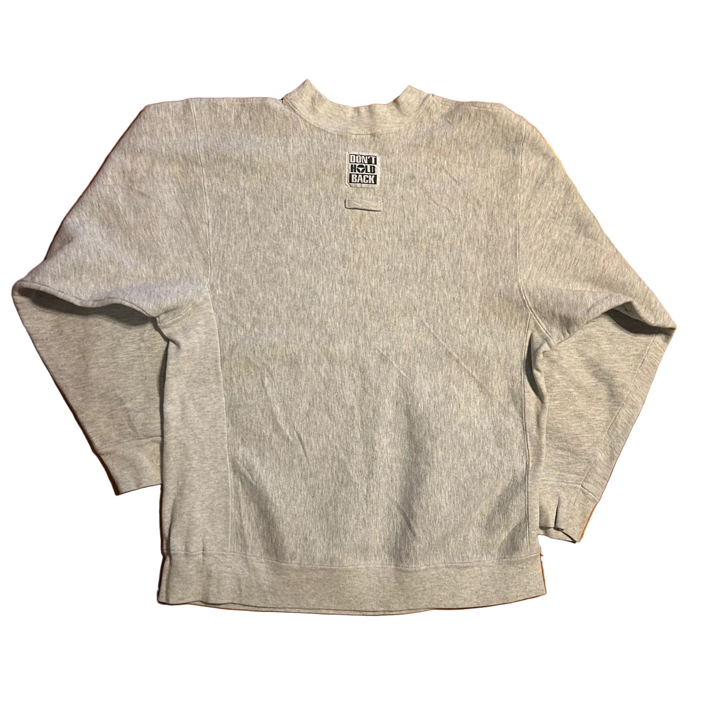 90's Taylor Made Reverse Weave Don't Hold Back Blank Grey Crewneck Sweatshirt - Large - 22" x 28"