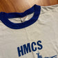 80’s HMCS Algonquin DDG 283 Canadian Naval Destroyer Blue White Ringer Tshirt - XSmall - 16" x 22"