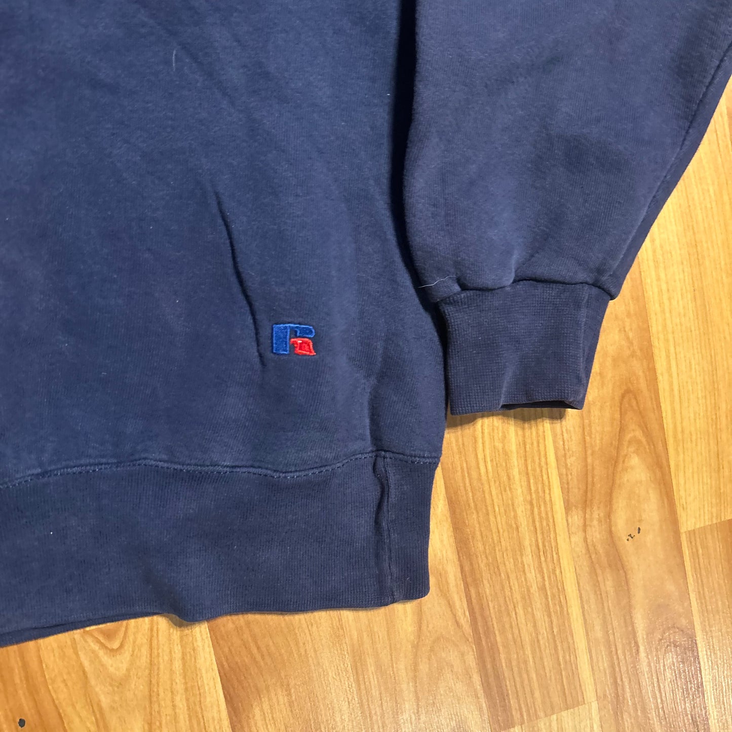 90's Russell Athletic LL Bean Navy Blue Blank Crewneck Sweatshirt - Medium - 21" x 25"