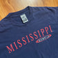 90’s Savvy Mississippi Rebels Ole Miss Navy Blue Tshirt - Medium - 21.5" x 29.5"