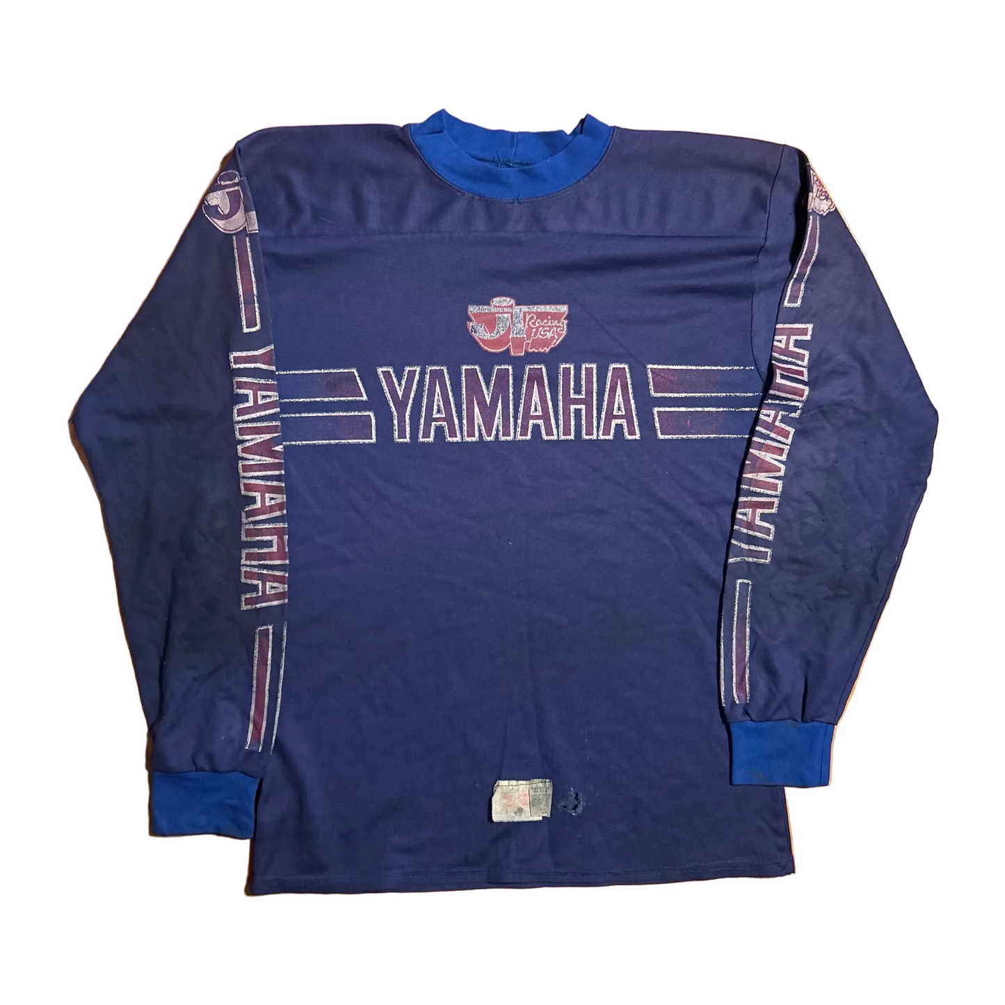 80's Yamaha Motorcycle Racing Navy Blue Crewneck Sweatshirt - Small - 19.5" x 28"
