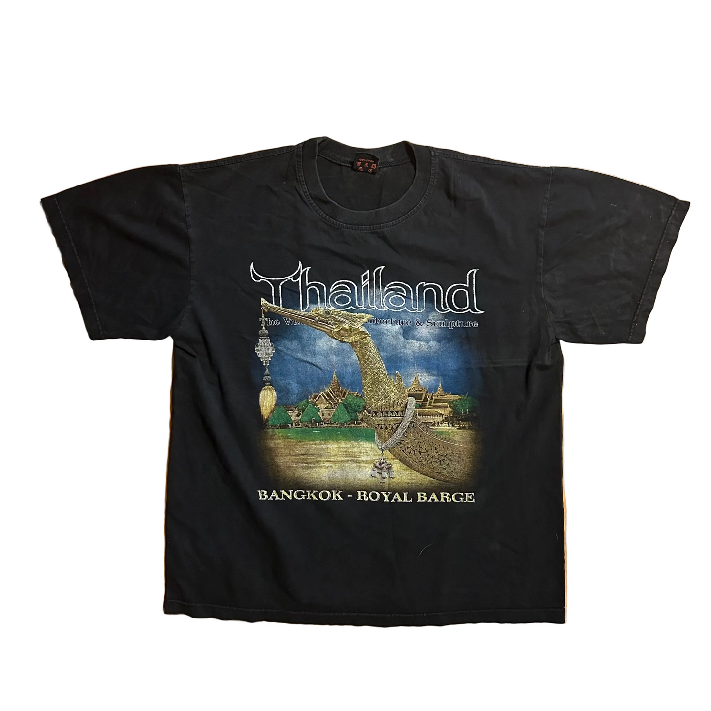 JoliGolf Bangkok Thailand Architecture and Sculpture Black Tshirt - Large - 22" x 26"
