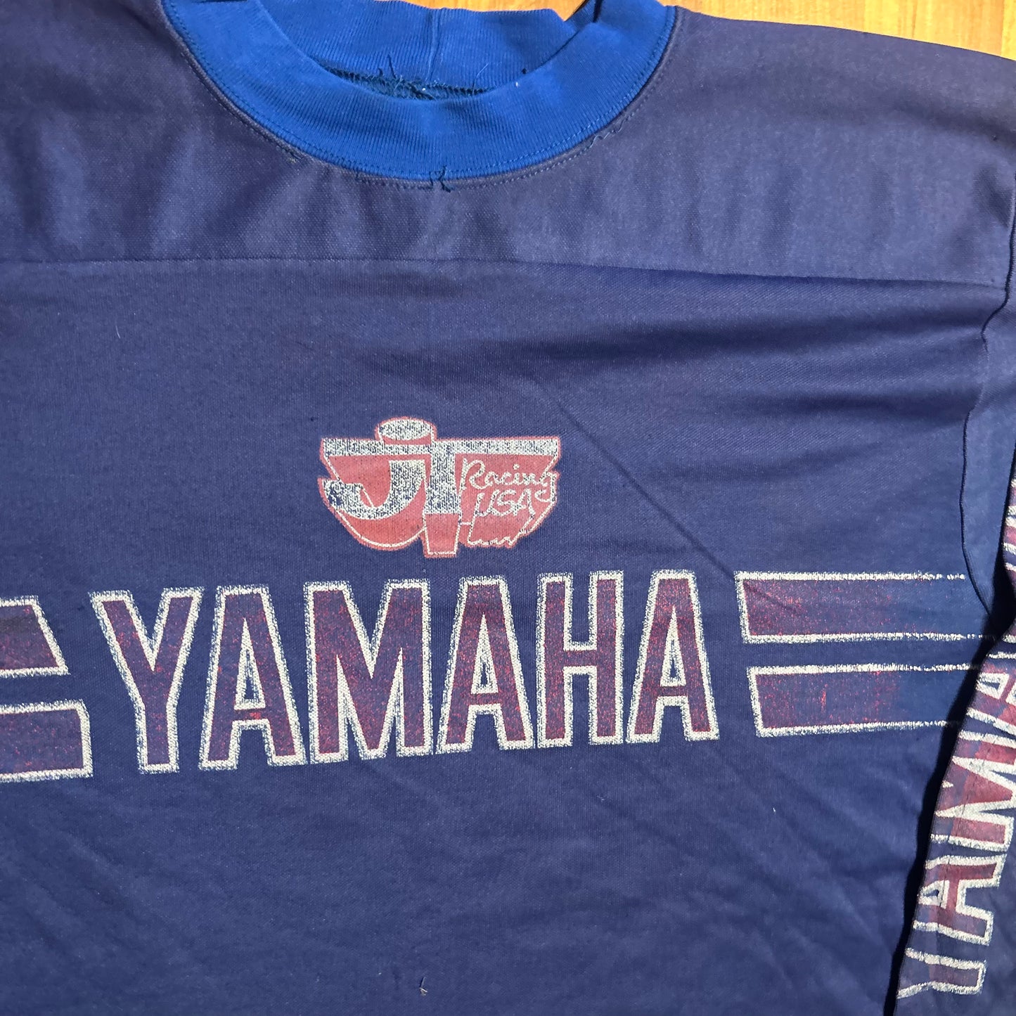 80's Yamaha Motorcycle Racing Navy Blue Crewneck Sweatshirt - Small - 19.5" x 28"