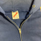 90's Jerzees Blue Blank Zip Up Hoodie Sweatshirt - Medium - 21" x 26"