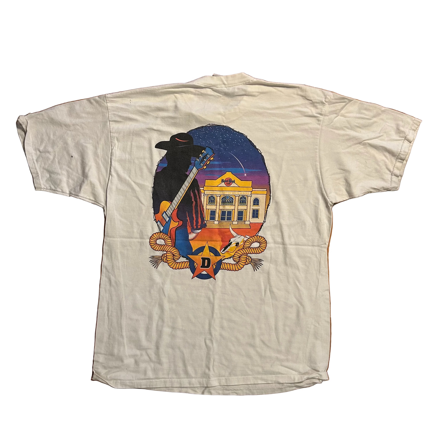 90’s Hard Rock Cafe Dallas White Tshirt - Large - 23" x 31"