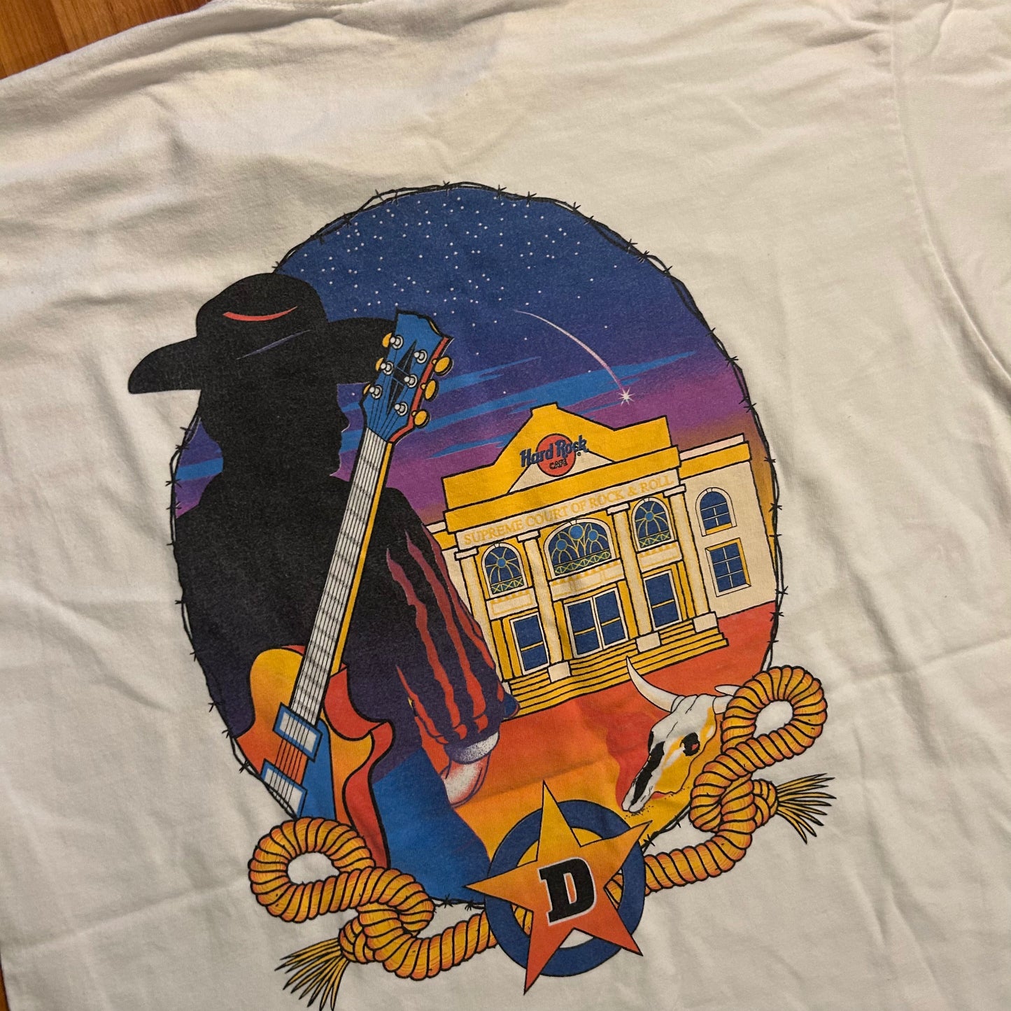 90’s Hard Rock Cafe Dallas White Tshirt - Large - 23" x 31"