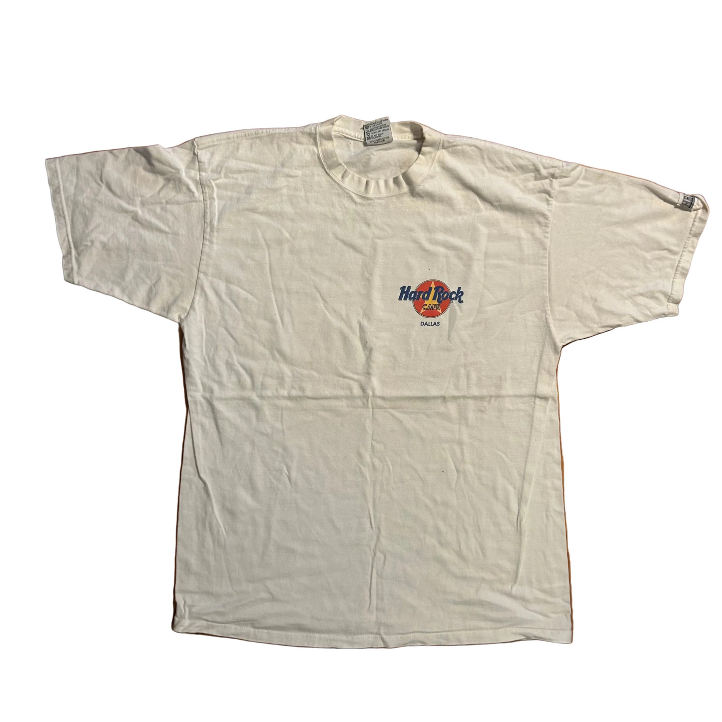 90’s Hard Rock Cafe Dallas White Tshirt - Large - 23" x 31"