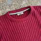 Boston Crew Red Cotton Chunky Knit Maroon Red Sweater - Large - 23" x 27"