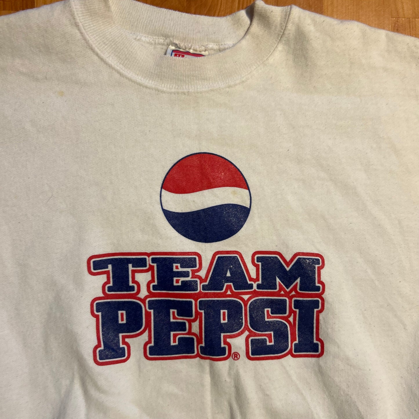 00's Hanes Team Pepsi White Crewneck Sweatshirt - XLarge - 24" x 26"
