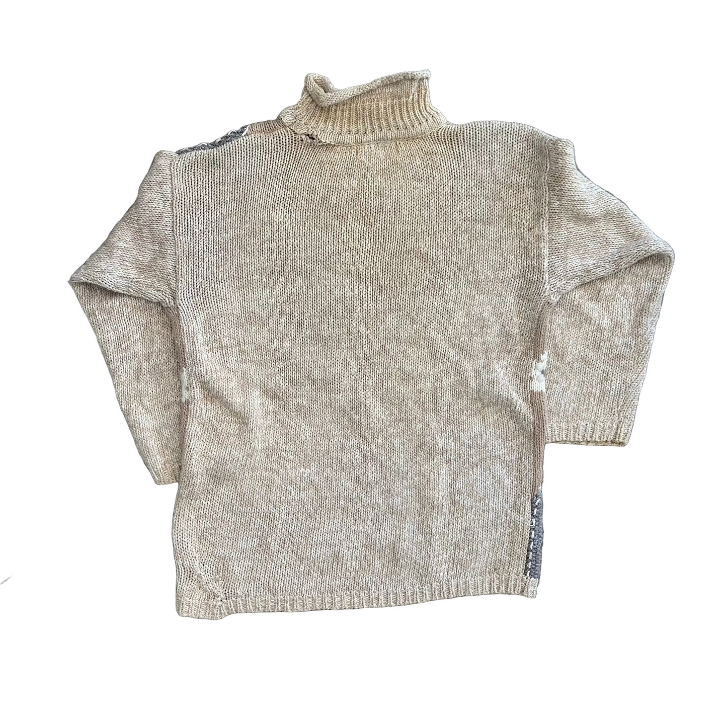 White Stag Ramie Cotton Brown Grey Sweater - Medium - 20" x 25"