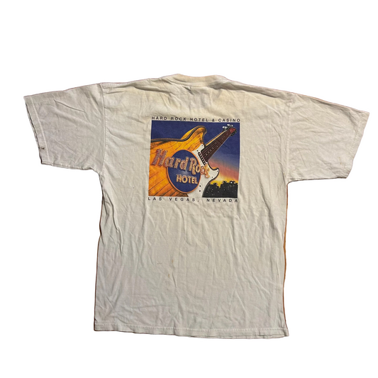 Hard Rock Cafe Las Vegas Hotel and Casino White Tshirt - Medium - 21" x 28.5"