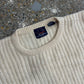 Allen Jolly Wool Cream Chunky Knit Sweater - XLarge - 24" x 25"