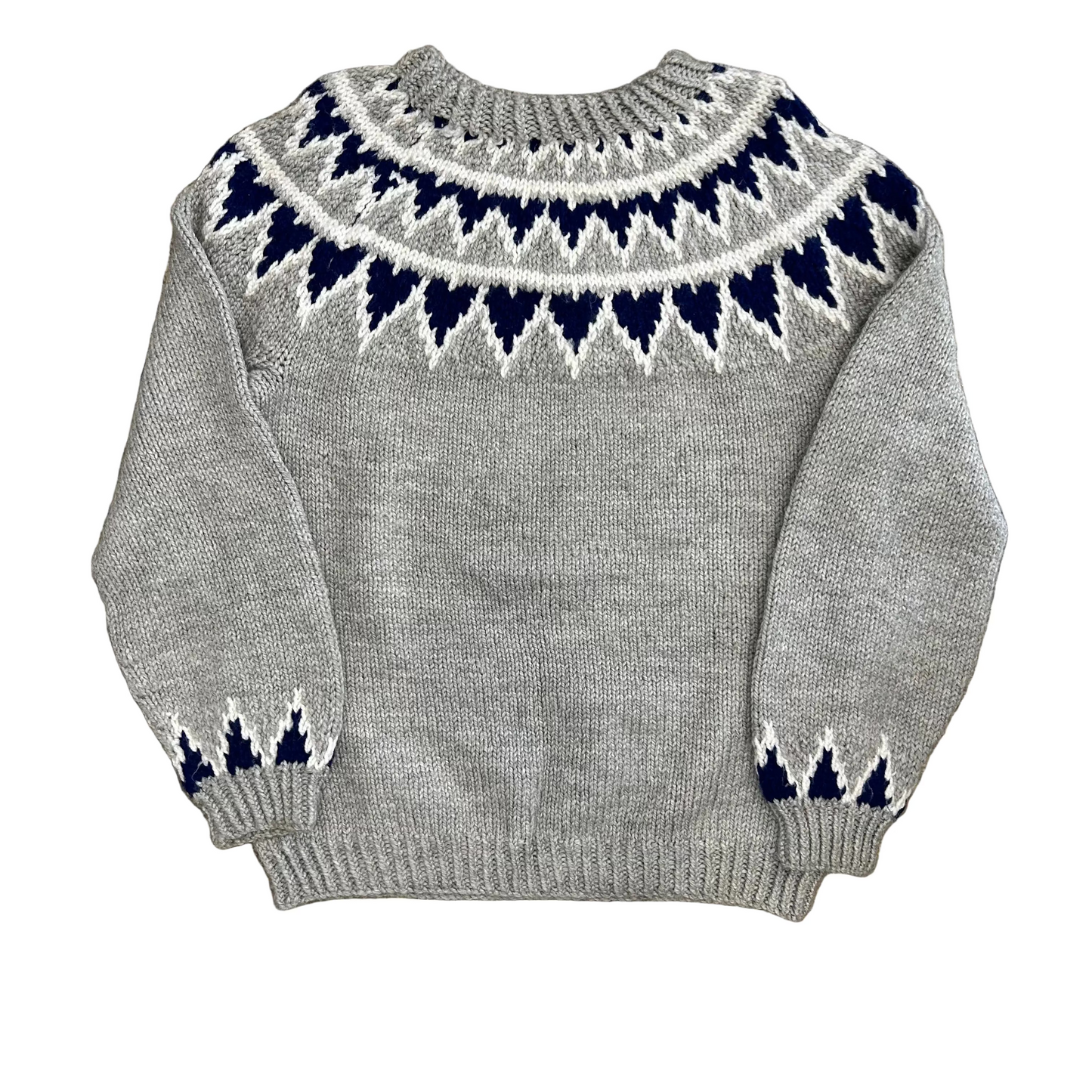 Grey Blue Knit Sweater - Large - 22" x 28"