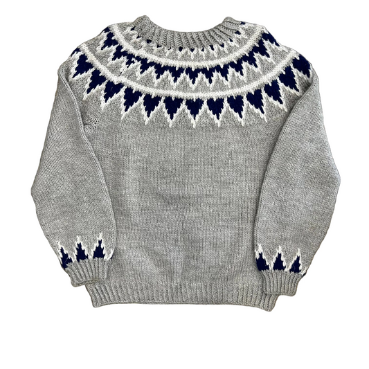 Grey Blue Knit Sweater - Large - 22" x 28"