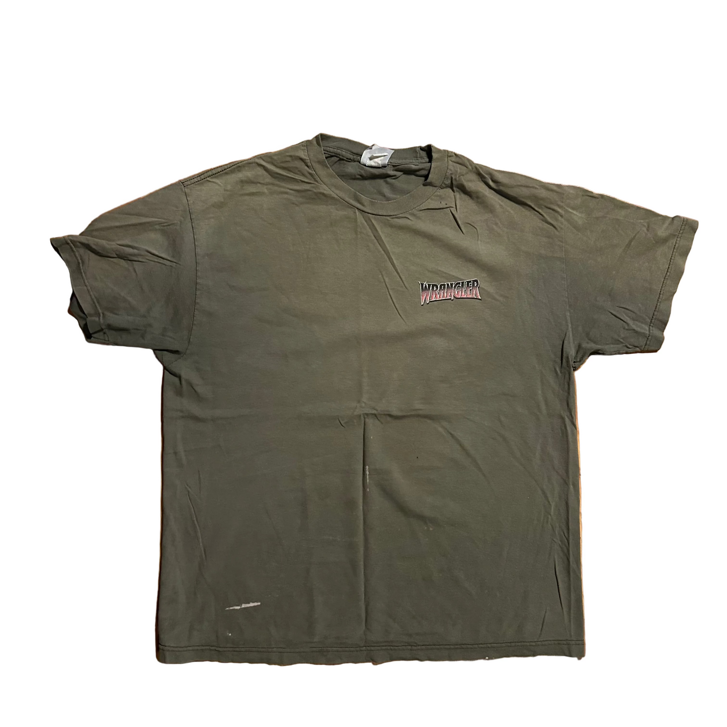 Can You Take the Heat Professional Bull Rider Wrangler Green Tshirt - XLarge - 24" x 30"