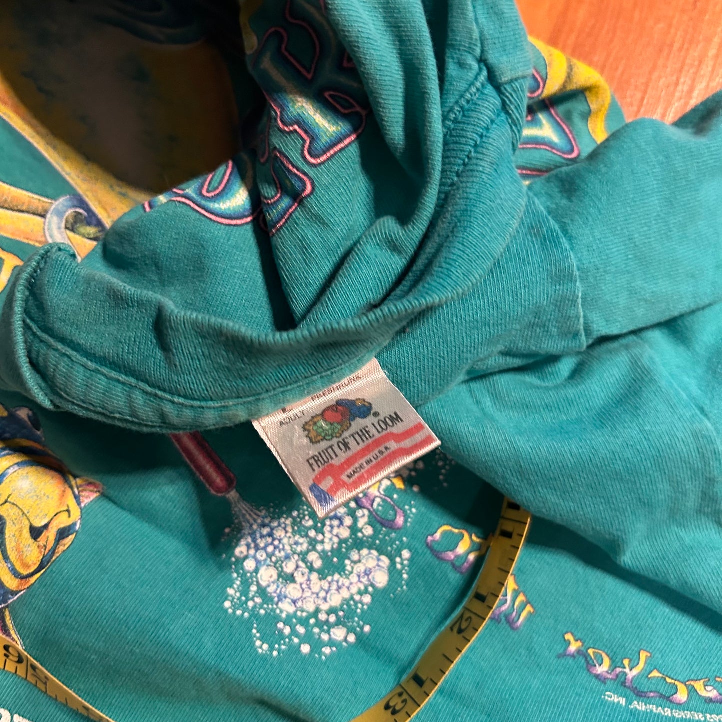 90’s FOTL Fudpucker’s Destin Florida Pucker Up Teal Blue Green Tshirt - Medium - 21" x 29"