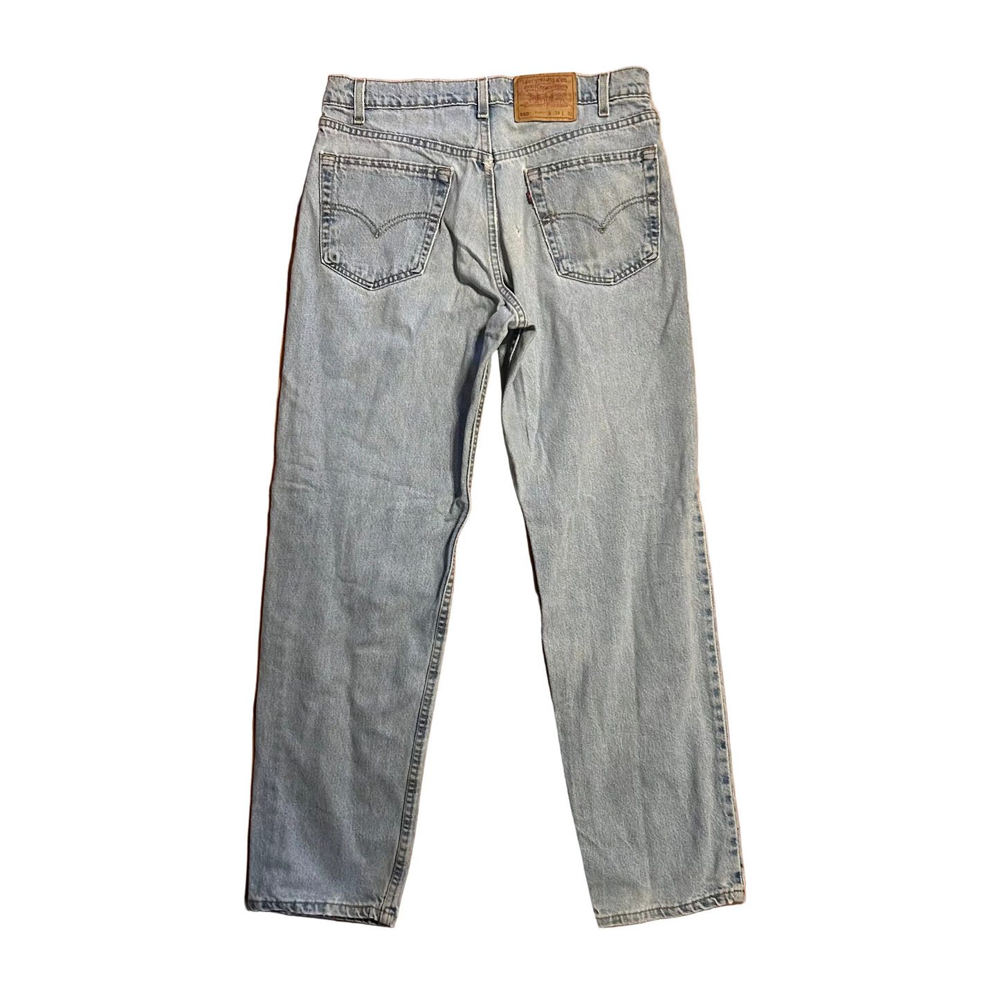 90's Levis 550 Light Wash Denim Blue Jeans - 33" x 32"