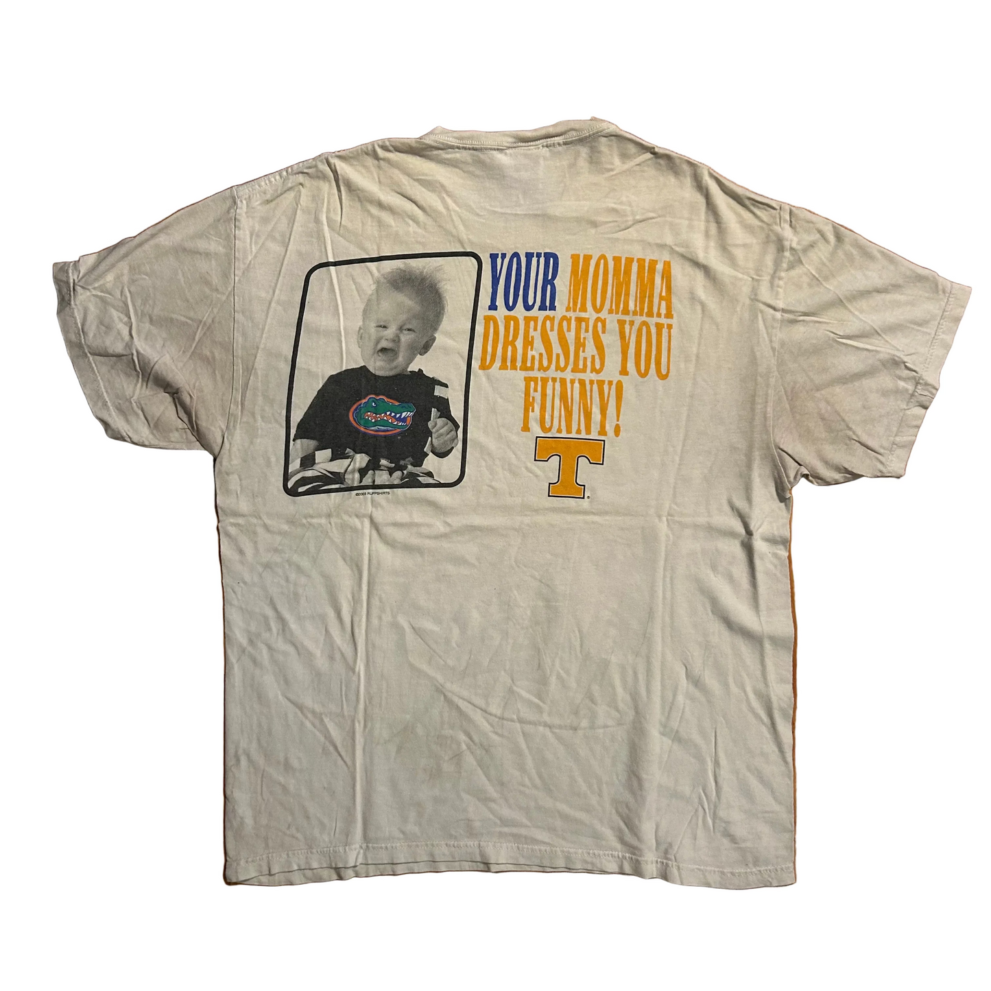 00’s RuppShirts Dressed For Success University Tennessee Your Momma Dresses You Funny White Tshirt - Large - 22" x 28"