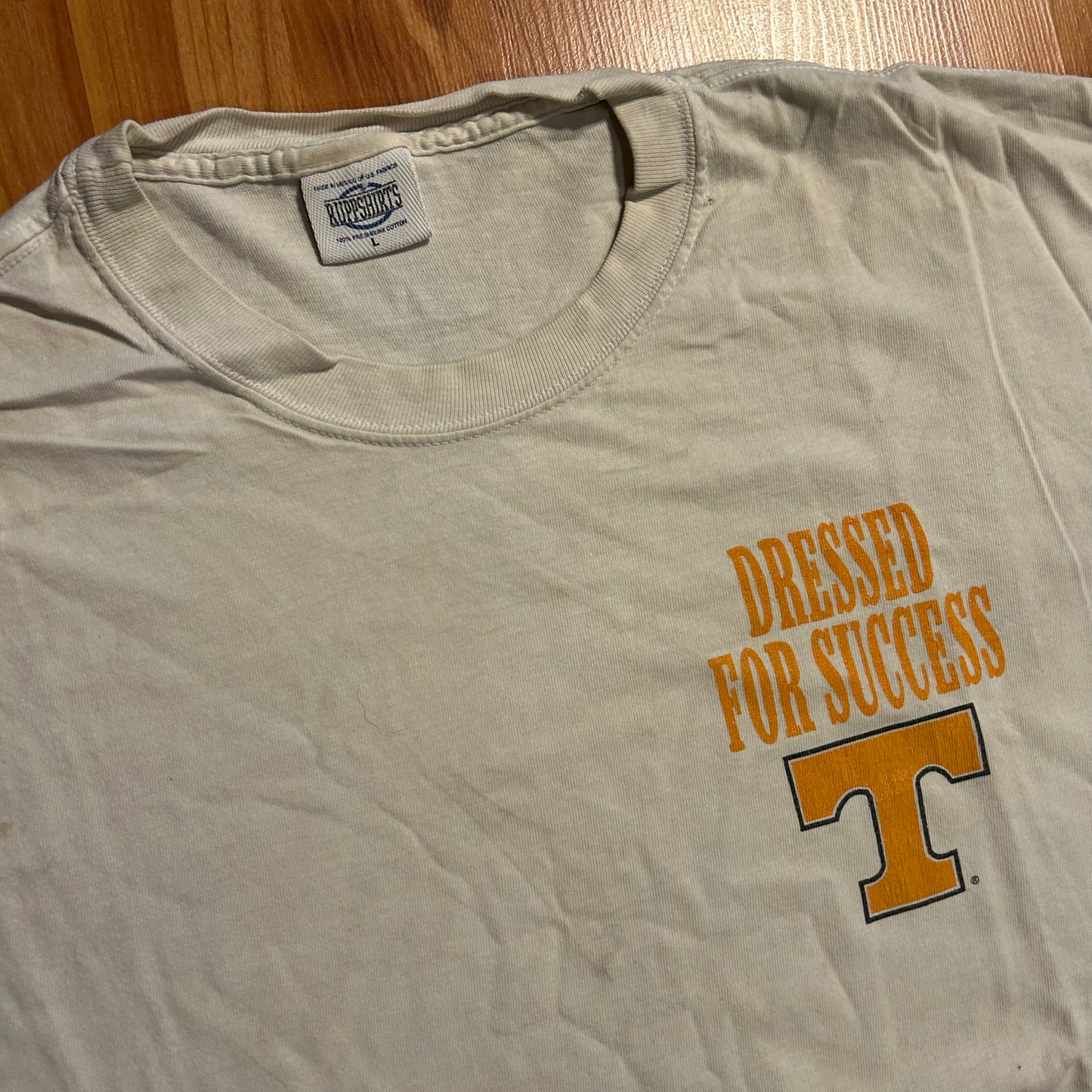 00’s RuppShirts Dressed For Success University Tennessee Your Momma Dresses You Funny White Tshirt - Large - 22" x 28"