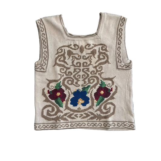 Donna Morgan Nonstop Petites Ramie Cotton Tank Top Knit Sweater - Small - 19" x 22"