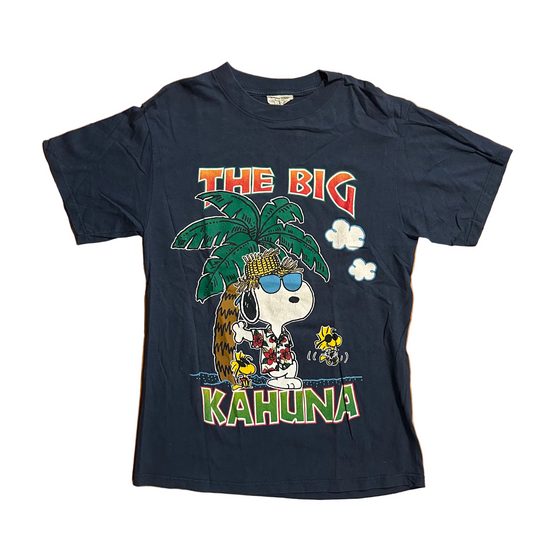 Snoopy Peanuts The Big Kahuna Navy Blue Tshirt - Medium - 20.5" x 30.5"