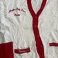 Broadway Knitting Mills Starfire Party Sales Manager Jackie White Red Cardigan Sweater - XLarge - 24" x 26"
