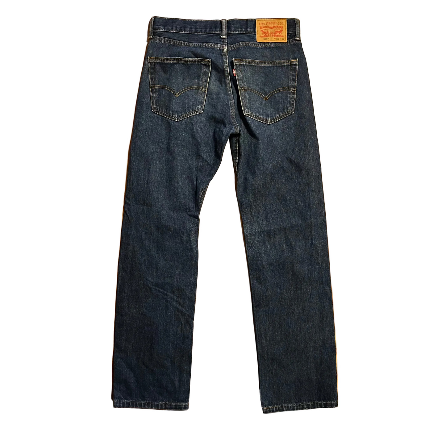 Levis 505 Dark Wash Denim Blue Jeans - 31" x 30.5"