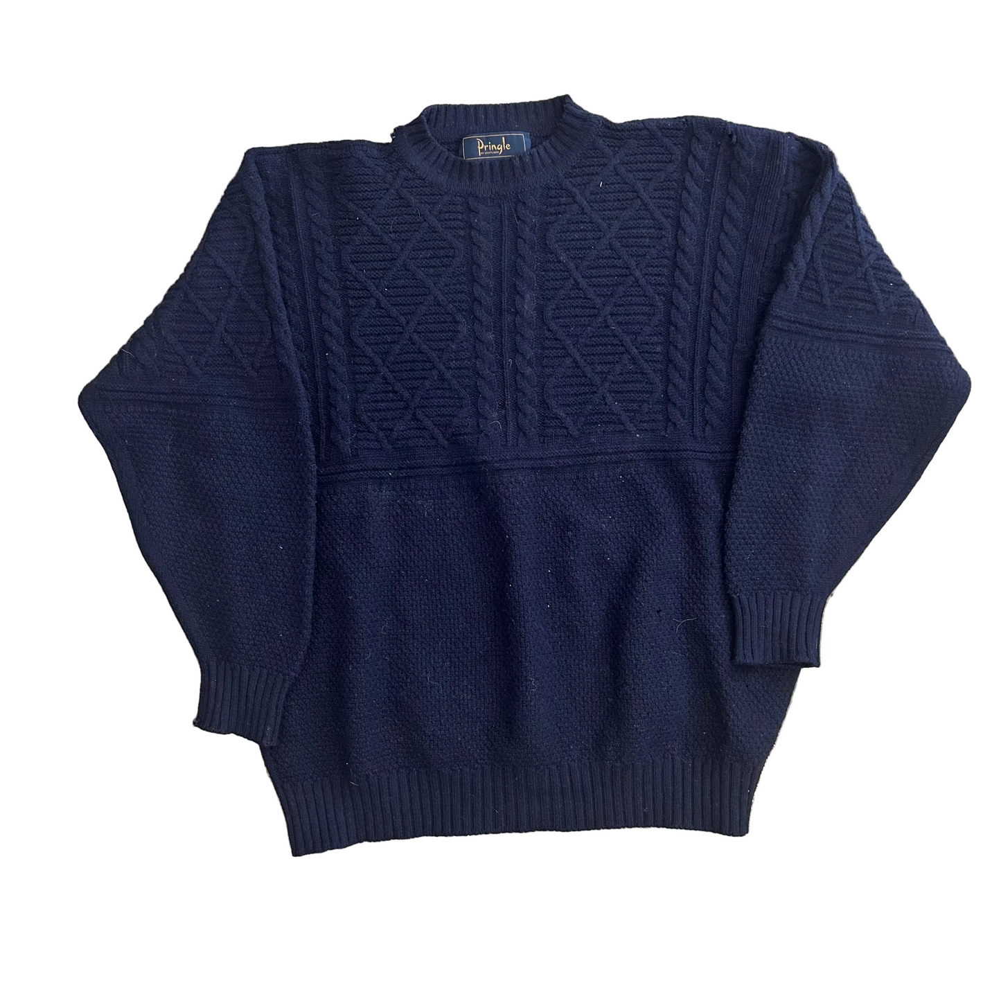 Pringle of Scotland Navy Blue Wool Sweater - XLarge - 25" x 28"