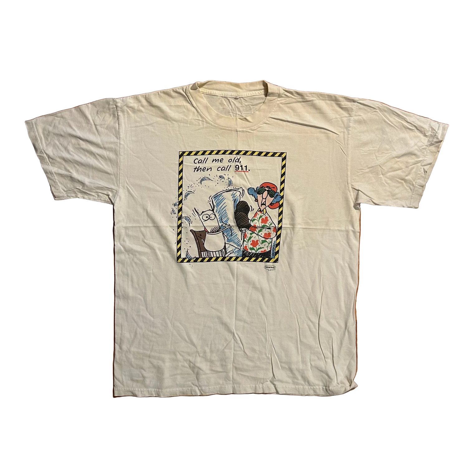 Shoebox Greetings Call Me Then Call 911 White Tshirt - Large - 23.5" x 29"