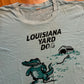 80’s Screen Stars Louisiana Yard Dog Al Gator Blue Paper Thin Tshirt - Medium - 21" x 27"