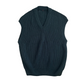 Green Chunky Knit VNeck Sweater Vest - Medium - 21" x 28"