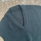 Green Chunky Knit VNeck Sweater Vest - Medium - 21" x 28"
