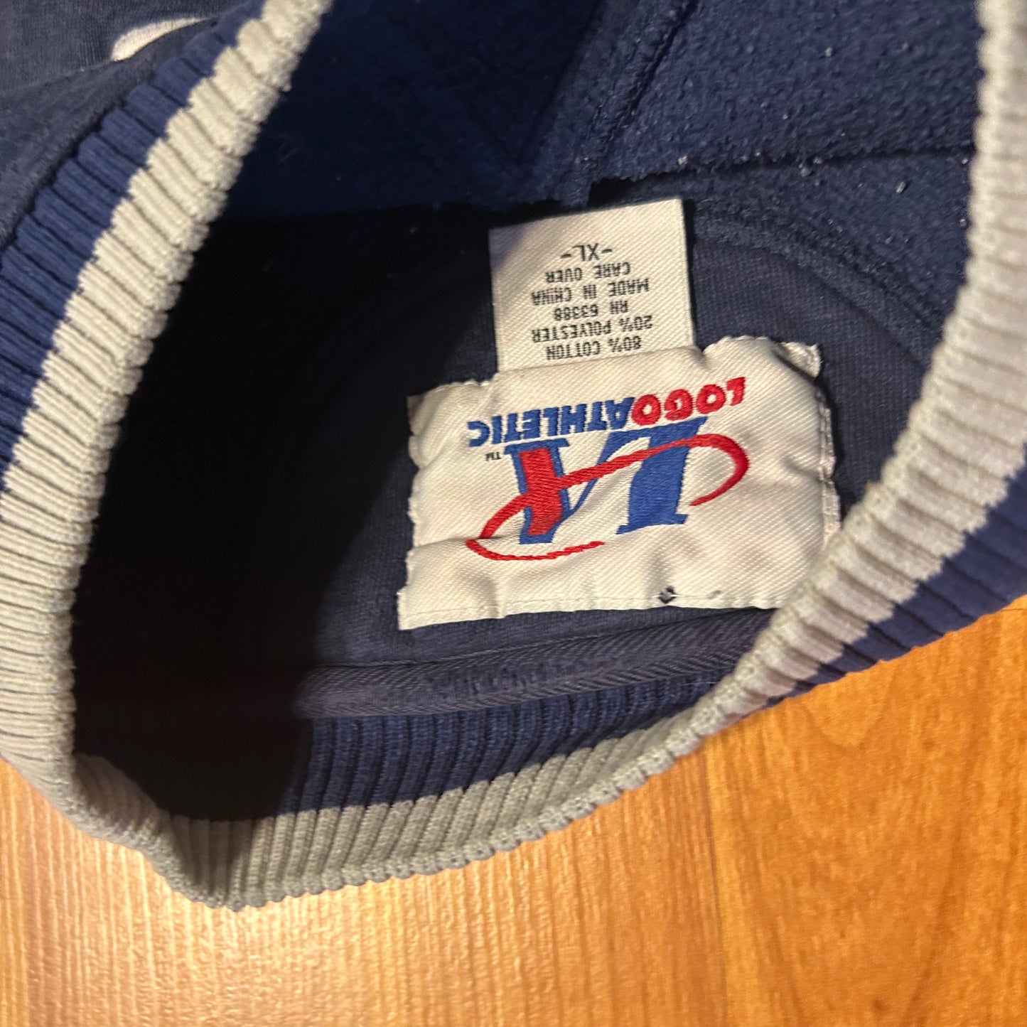 Logo Athletic Dallas Cowboys NFL Navy Blue Crewneck Sweatshirt - XLarge - 25" x 26"