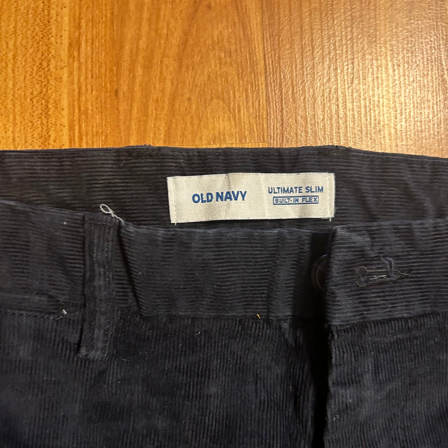 Old Navy Ultimate Slim Flex Needlepoint Corduroy Navy Blue Pants - 35" x 29"