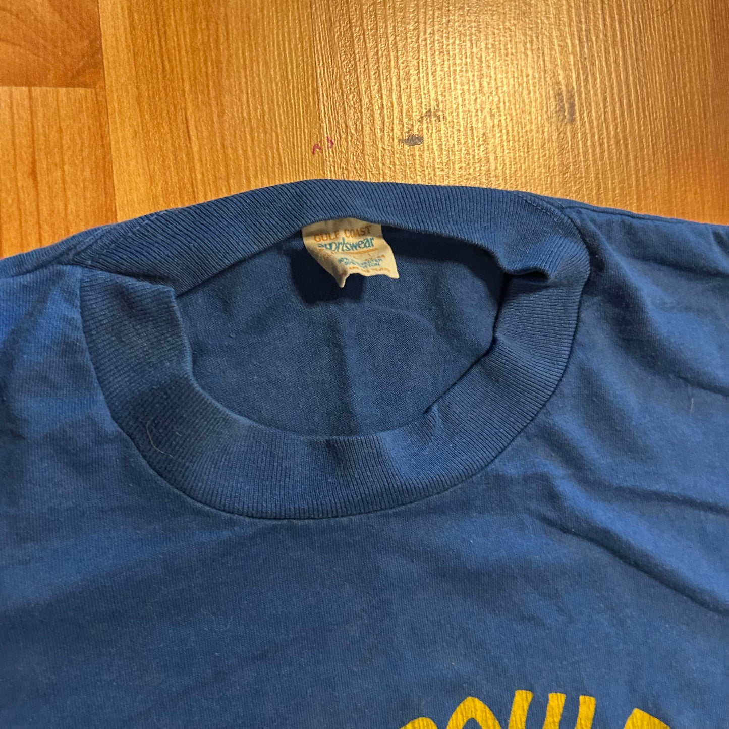 80’s Gulf Coast Sportswear Bear Paw Run 10k Louisiana Blue Tshirt - Medium - 20.5" x 26.5"
